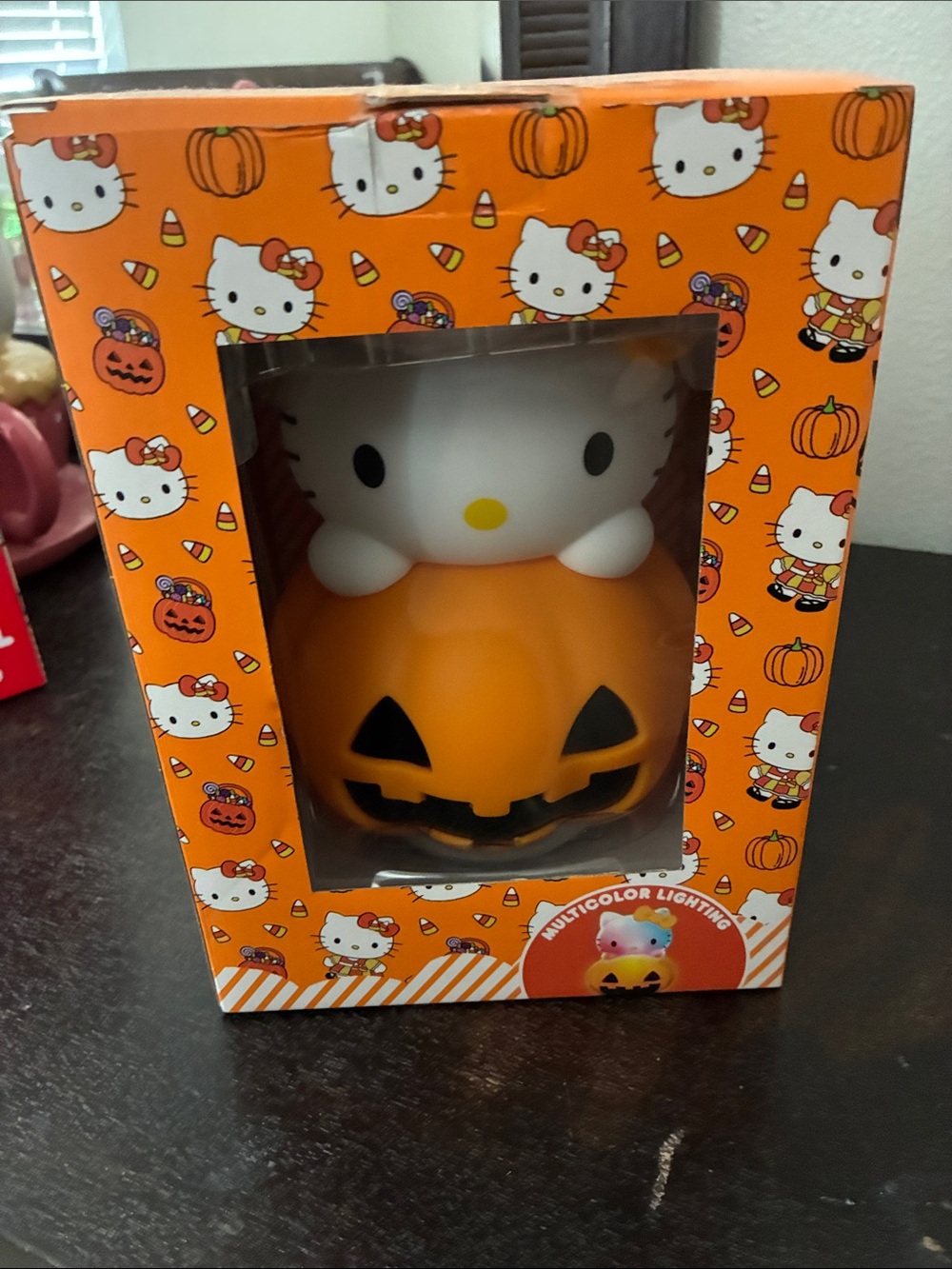 Hello Kitty Orange and White Pumpkin Lantern